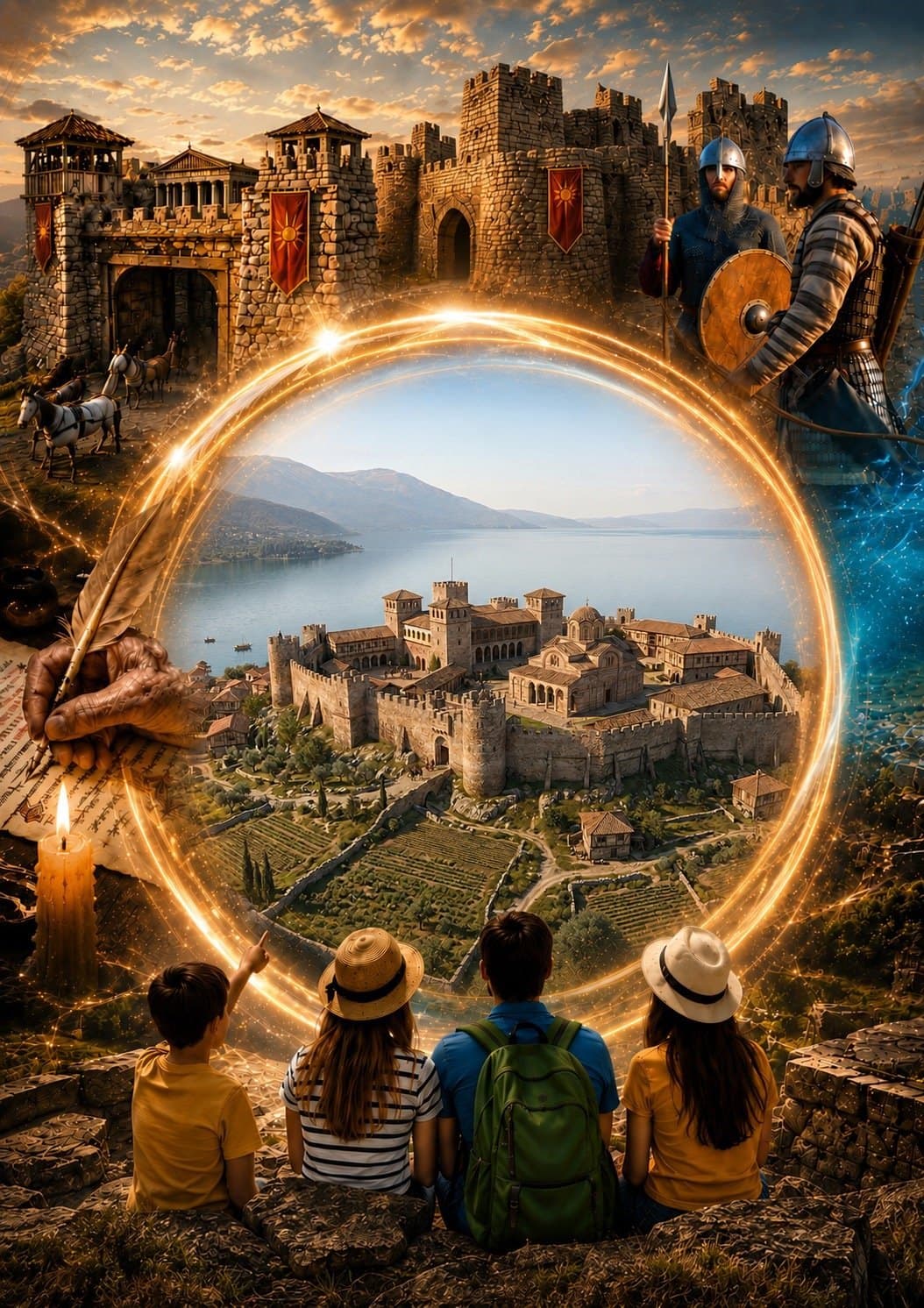 Interactive digital projection of Ohrid history